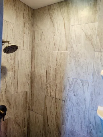 a bathroom with a shower