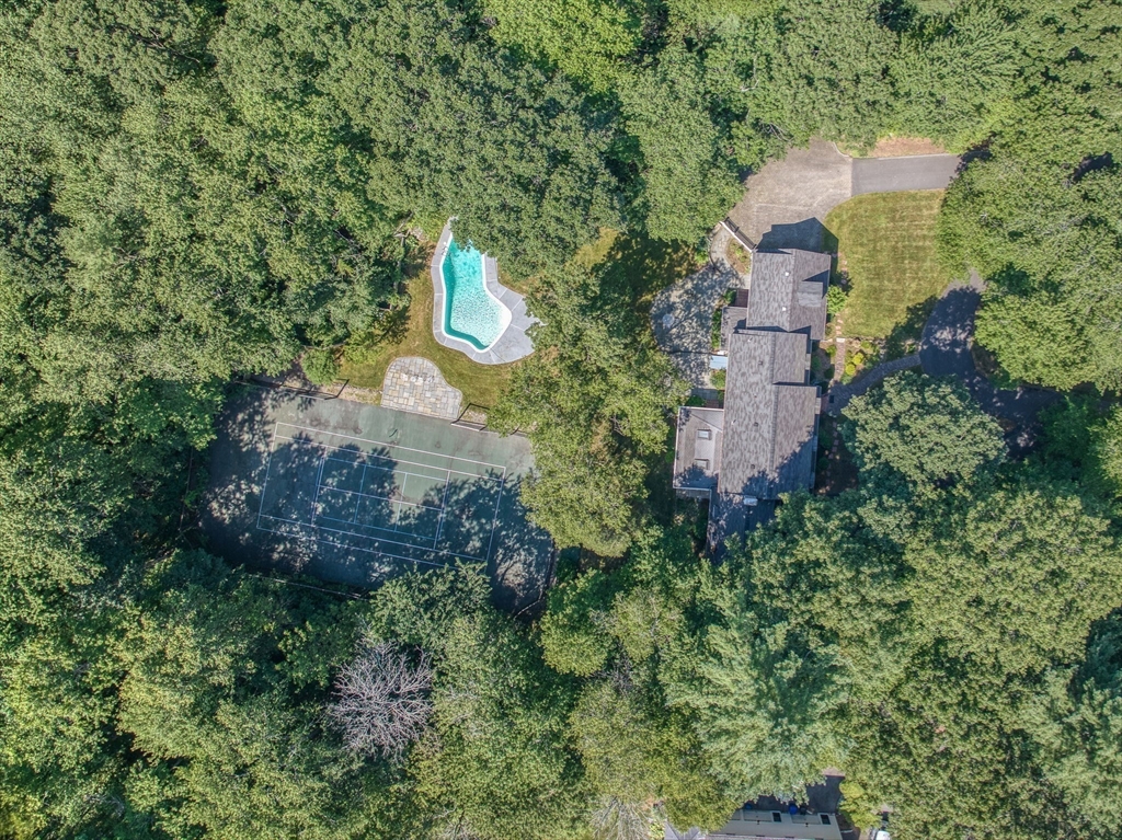 14 Harvard Drive Bedford, MA 01730 - Photo 36 of 40 an aerial view of a house with a yard and garden