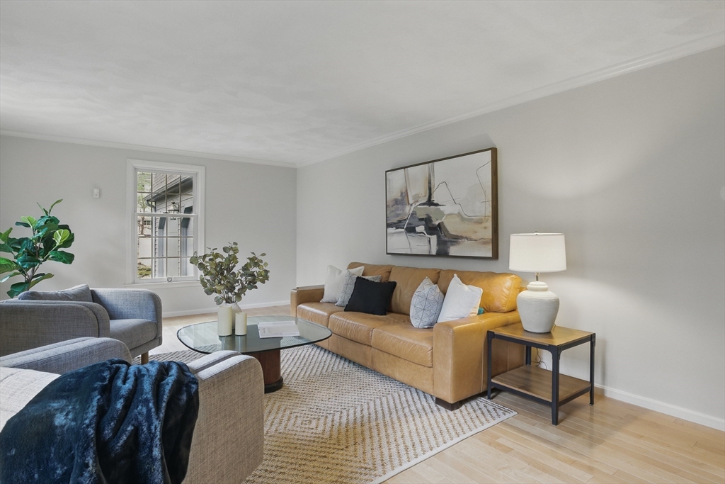 14 Harvard Drive Bedford, MA 01730 - Photo 6 of 40 a living room with furniture and a potted plant on table