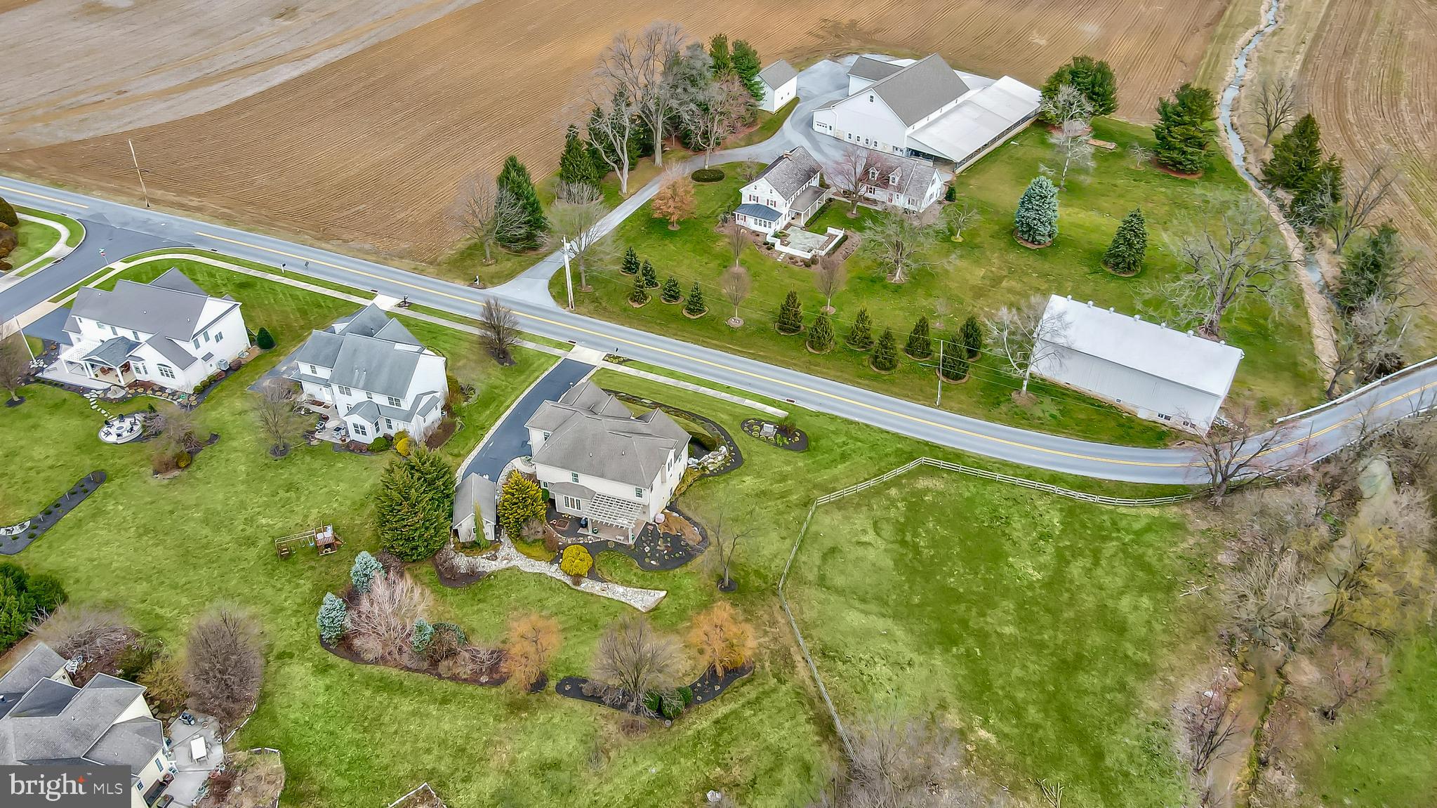 516 Snyder Road Lititz, PA 17543 - Photo 3 of 68 Aerial showing surrounding farmland & pastures