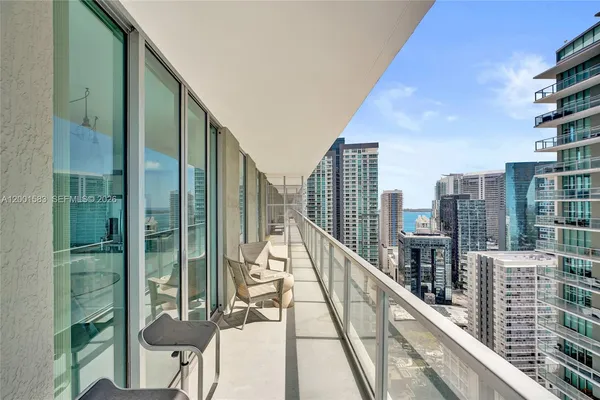 a view of balcony with city view