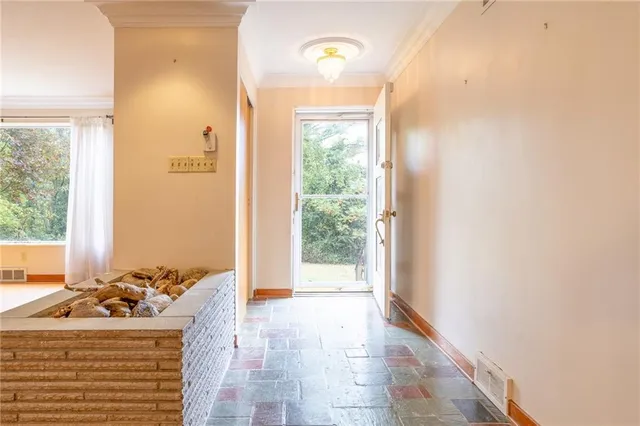 a view of a livingroom with a window