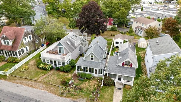 an aerial view of multiple house