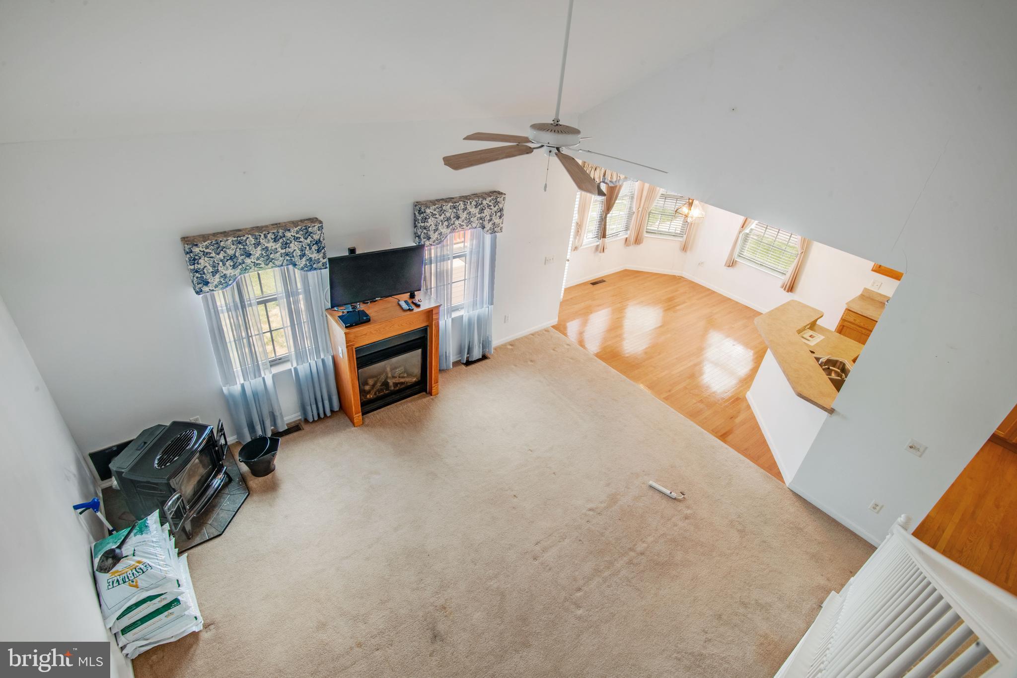 View of large Family Room w/ cathedral ceiling