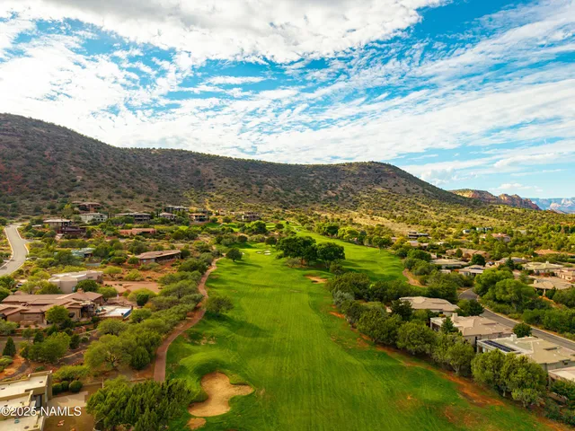 a view of a city with mountains in the background