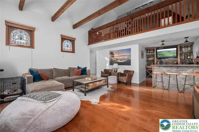 a living room with furniture