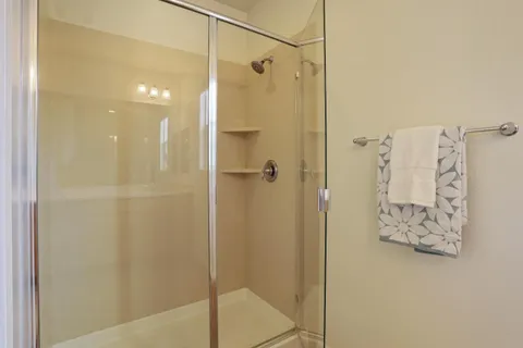 a bathroom with a shower