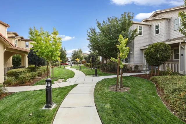 a view of a house with backyard and a tree
