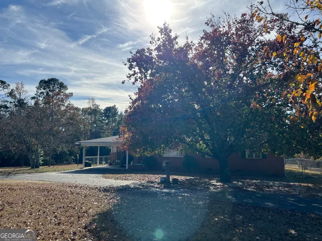 a backyard of a house with lots of green space