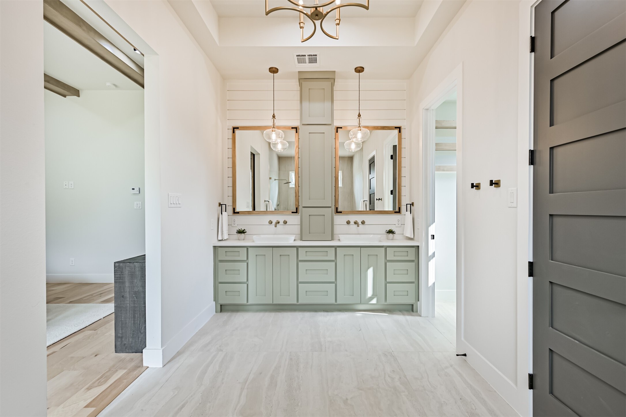 208 Pony Trail Angleton, TX 77515 - Photo 33 of 50 a bathroom with a double vanity sink mirror and shower