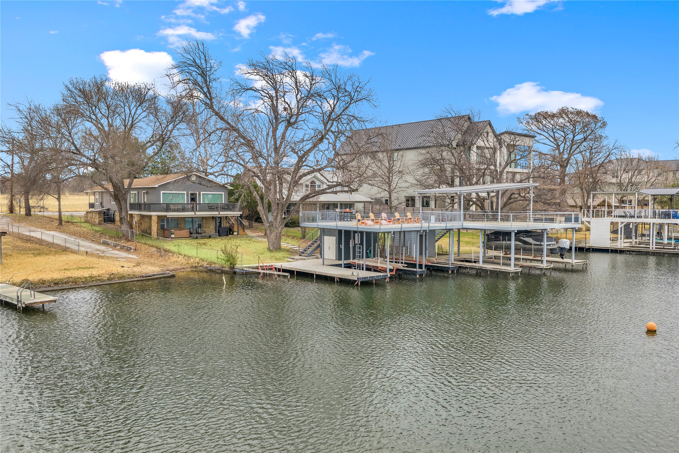 525 Ellen Williams Loop Kingsland, TX 78639 - Photo 6 of 36 a view of a lake with houses