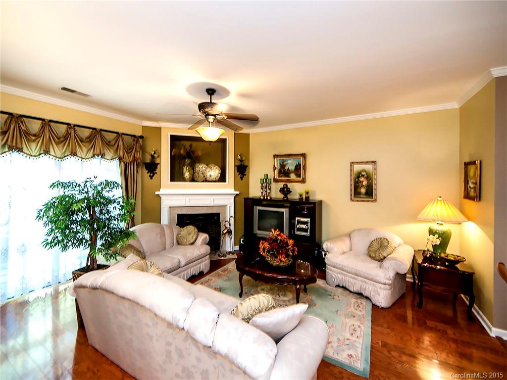 1907 Travertine Lane, Unit 209 Fort Mill, SC 29708 - Photo 4 of 18 a living room with furniture a fireplace and a potted plant