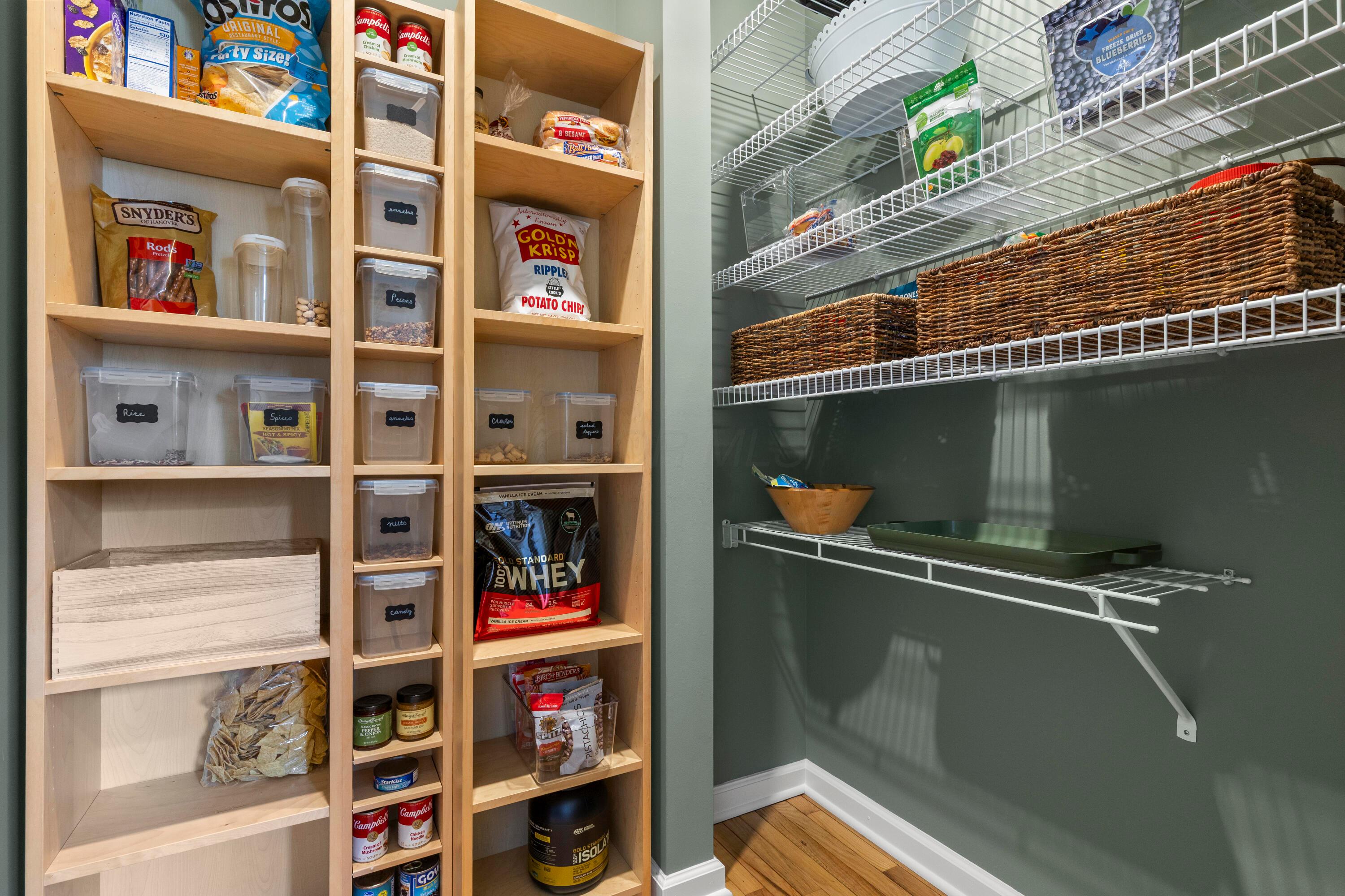 1515 Dale Ford Road Delaware, OH 43015 - Photo 27 of 74 • Hardwood flooring • Grey painted walls • Ventilated shelving