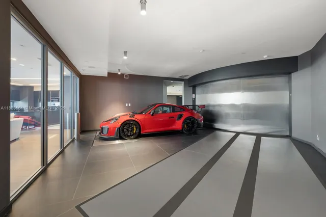 a car parked in parking room