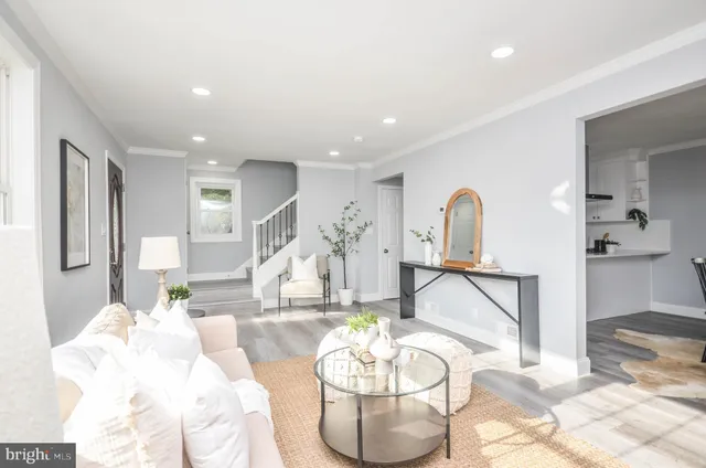 a living room with furniture