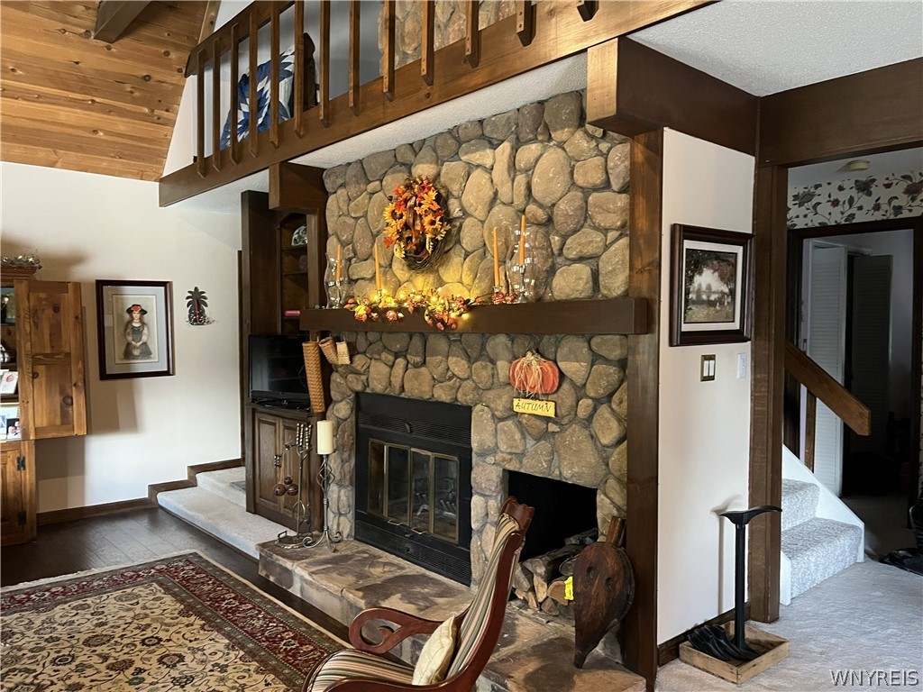 1999 Dugan Road Olean, NY 14760 - Photo 22 of 30 A massive stone fireplace anchor this living space