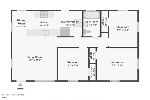 $349,999 | 1511 North 70th Terrace, Hollywood, FL 33024
