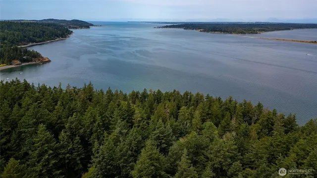 a view of a beach with a field