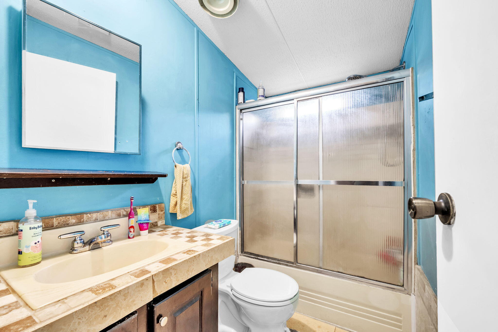 2236 Old Jolly Bay Road Freeport, FL 32439 - Photo 10 of 25 a bathroom with a sink vanity mirror and toilet