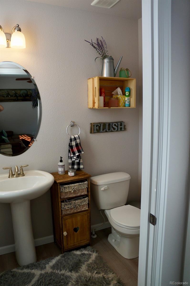 10269 Bellwether Lane Lone Tree, CO 80124 - Photo 7 of 17 a bathroom with a toilet sink and mirror