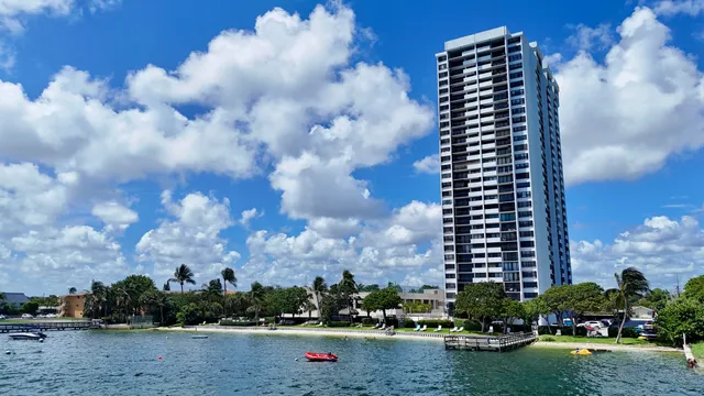 a city view with tall buildings
