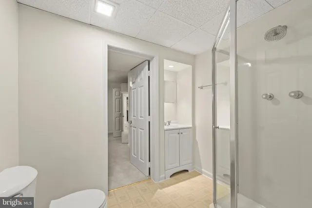 a view of balcony with wooden floor