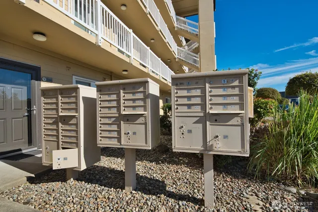 a view of the wooden door