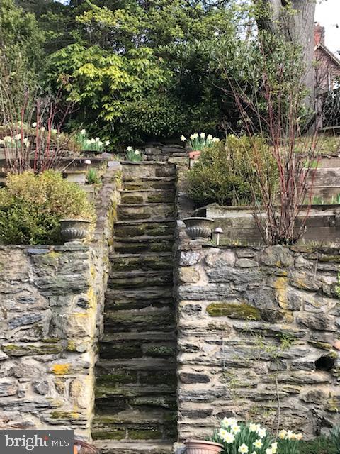 221 Mather Road Jenkintown, PA 19046 - Photo 43 of 52 Stairs up to terraced garden and back upper level.