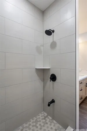 a bathroom with a shower
