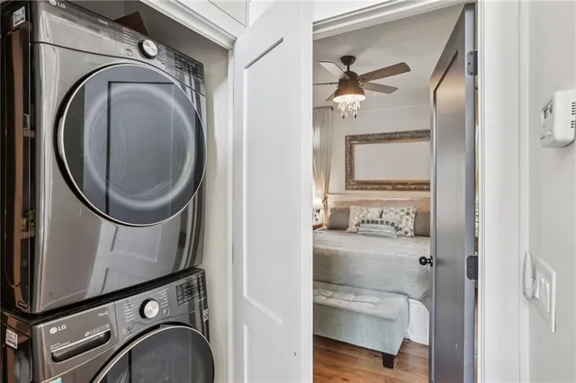 a view of a bathroom with washing machine
