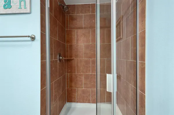 a bathroom with a shower