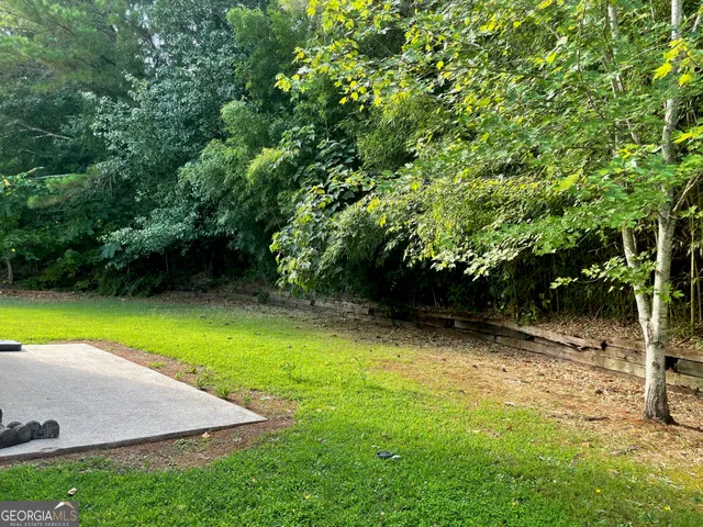 a view of a backyard