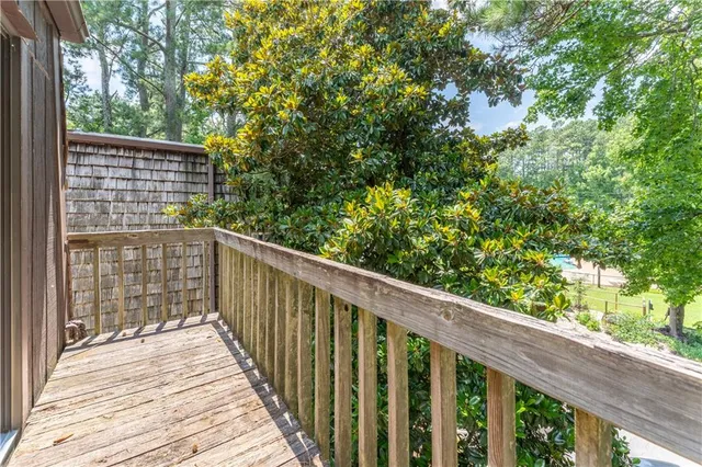 a view of balcony with deck