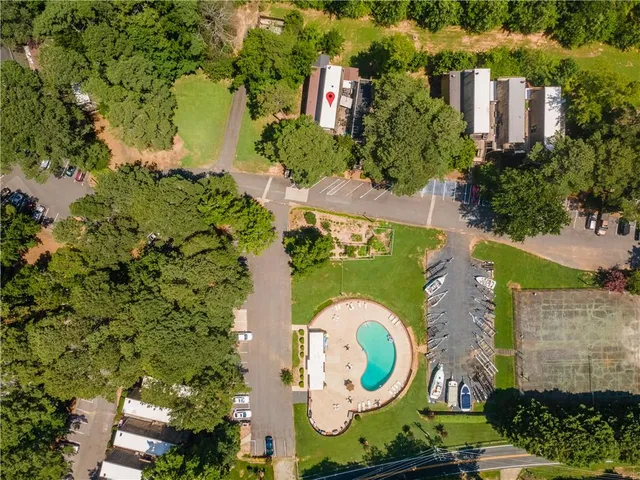 a view of a lake with a mountain in the background