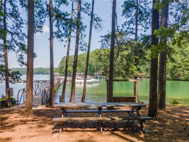 a view of lake from deck