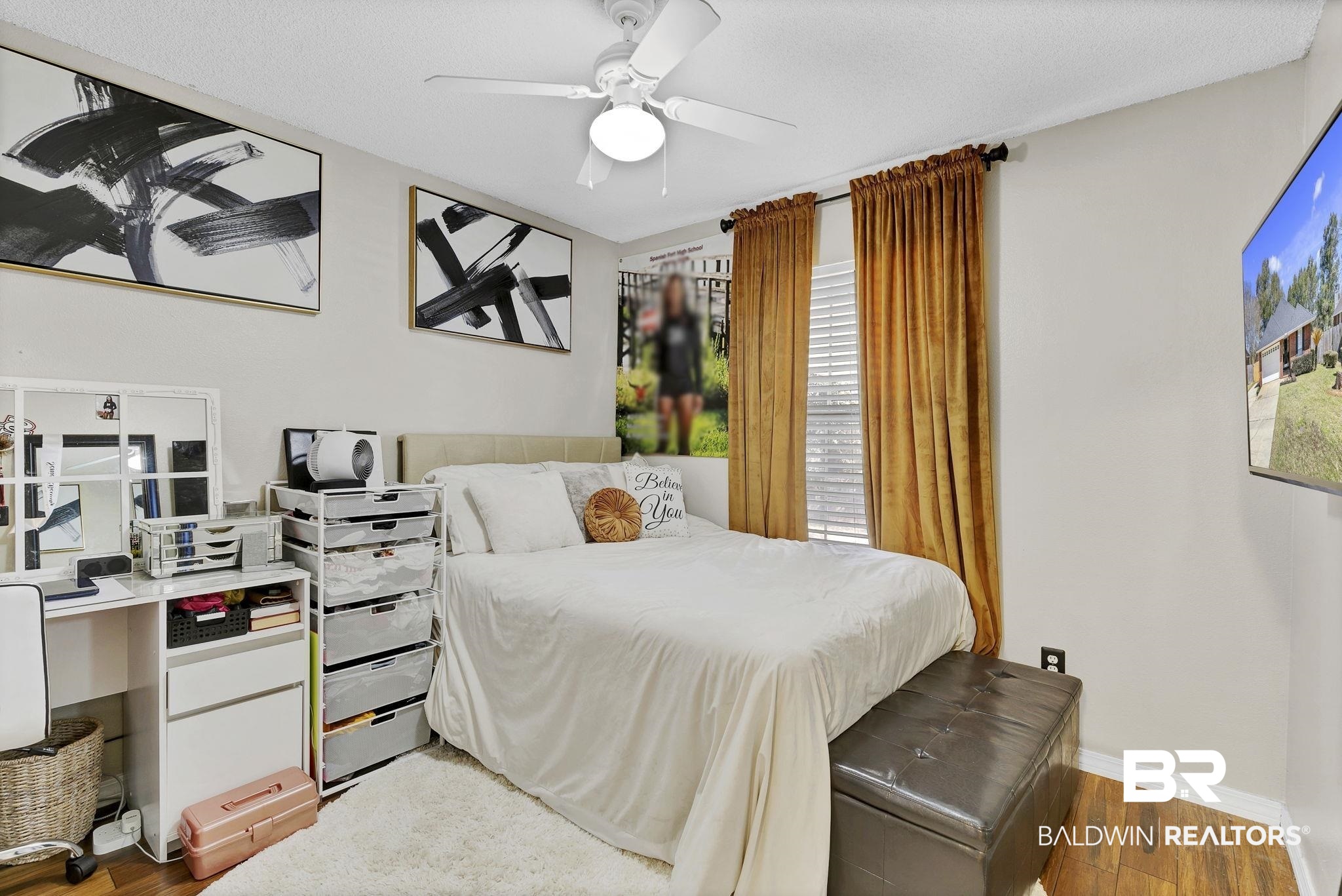 11103 Pontchartrain Loop Daphne, AL 36526 - Photo 22 of 29 Bedroom with ceiling fan, baseboards, and wood finished floors