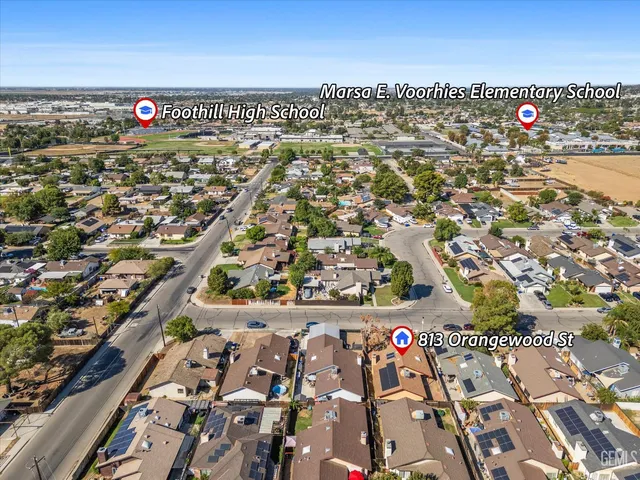 an aerial view of a city