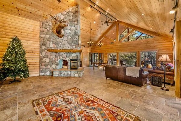 a view of a terrace with furniture