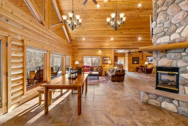 a view of a studio with sitting area