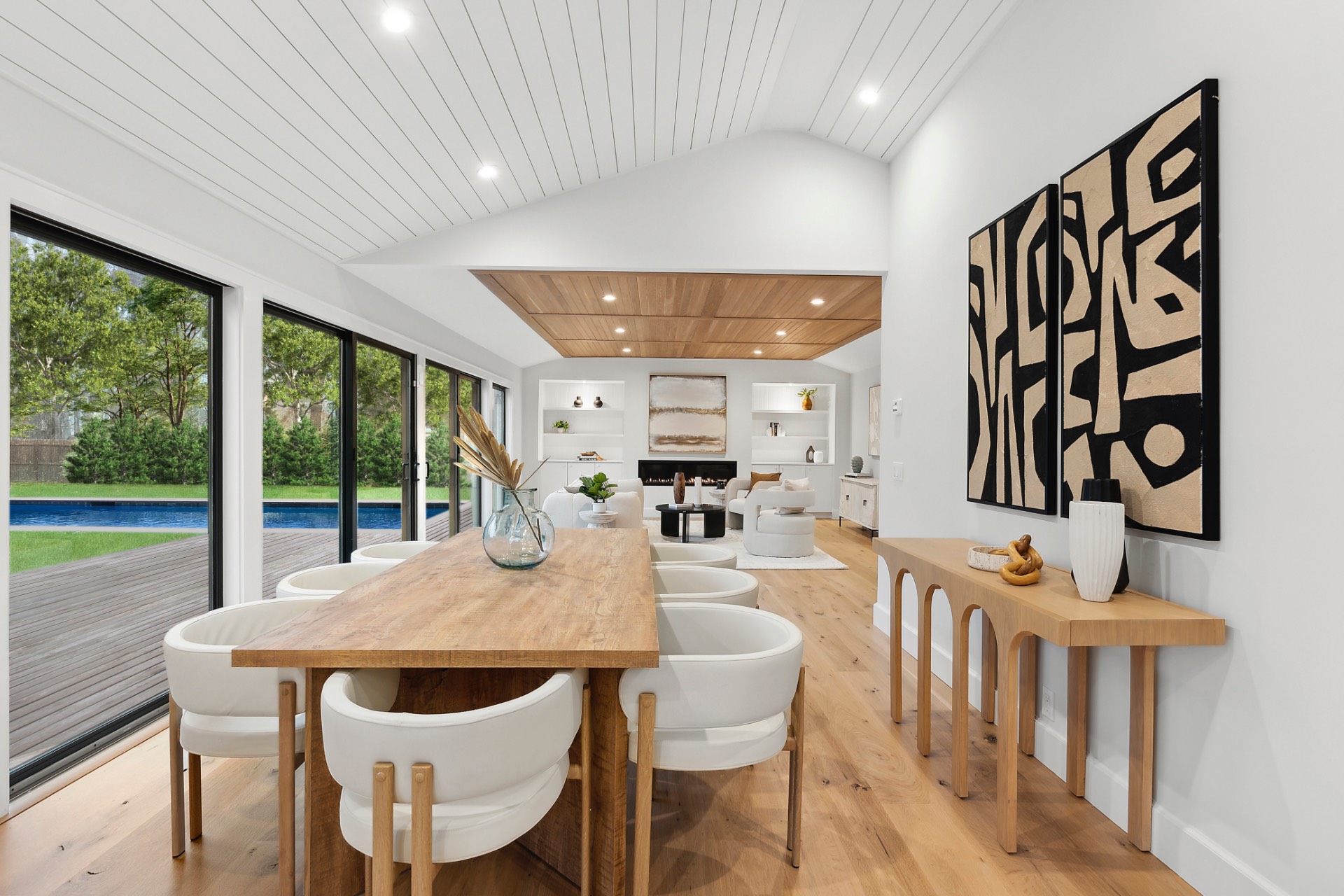 60 Kings Point Road East Hampton, NY 11937 - Photo 6 of 27 a view of a dining room with furniture window and outside view