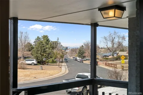 a view of a room with a window