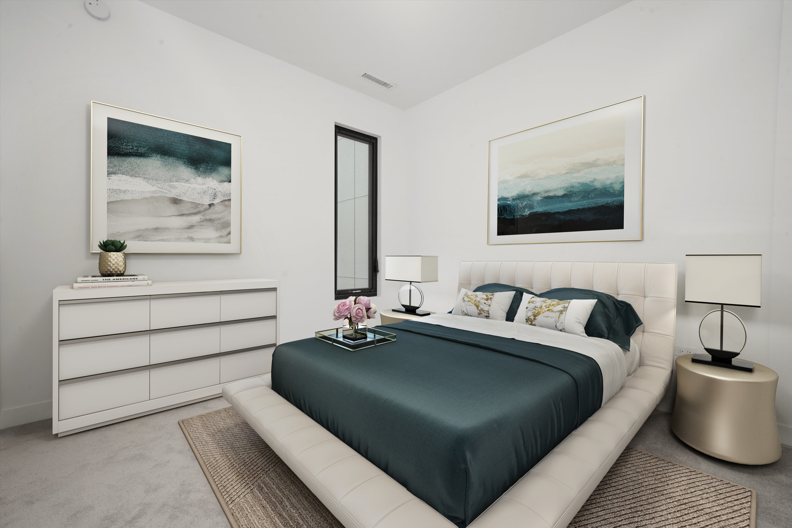 323 South Racine Avenue, Unit 3C Chicago, IL 60607 - Photo 15 of 18 a bedroom with a bed and lamp