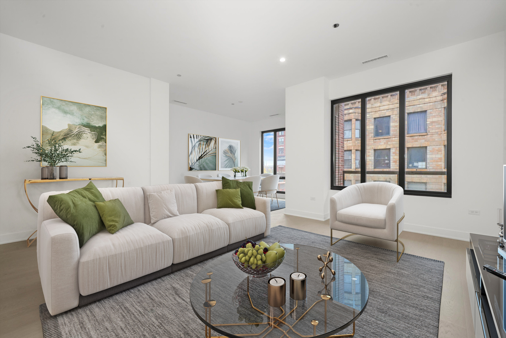 323 South Racine Avenue, Unit 3C Chicago, IL 60607 - Photo 5 of 18 a living room with furniture and a large window