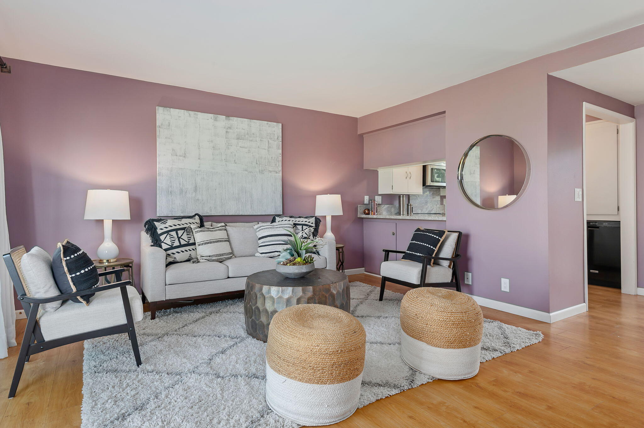 5796 Encina Road, Unit 2 Goleta, CA 93117 - Photo 6 of 38 LIving room with pass through to kitchen