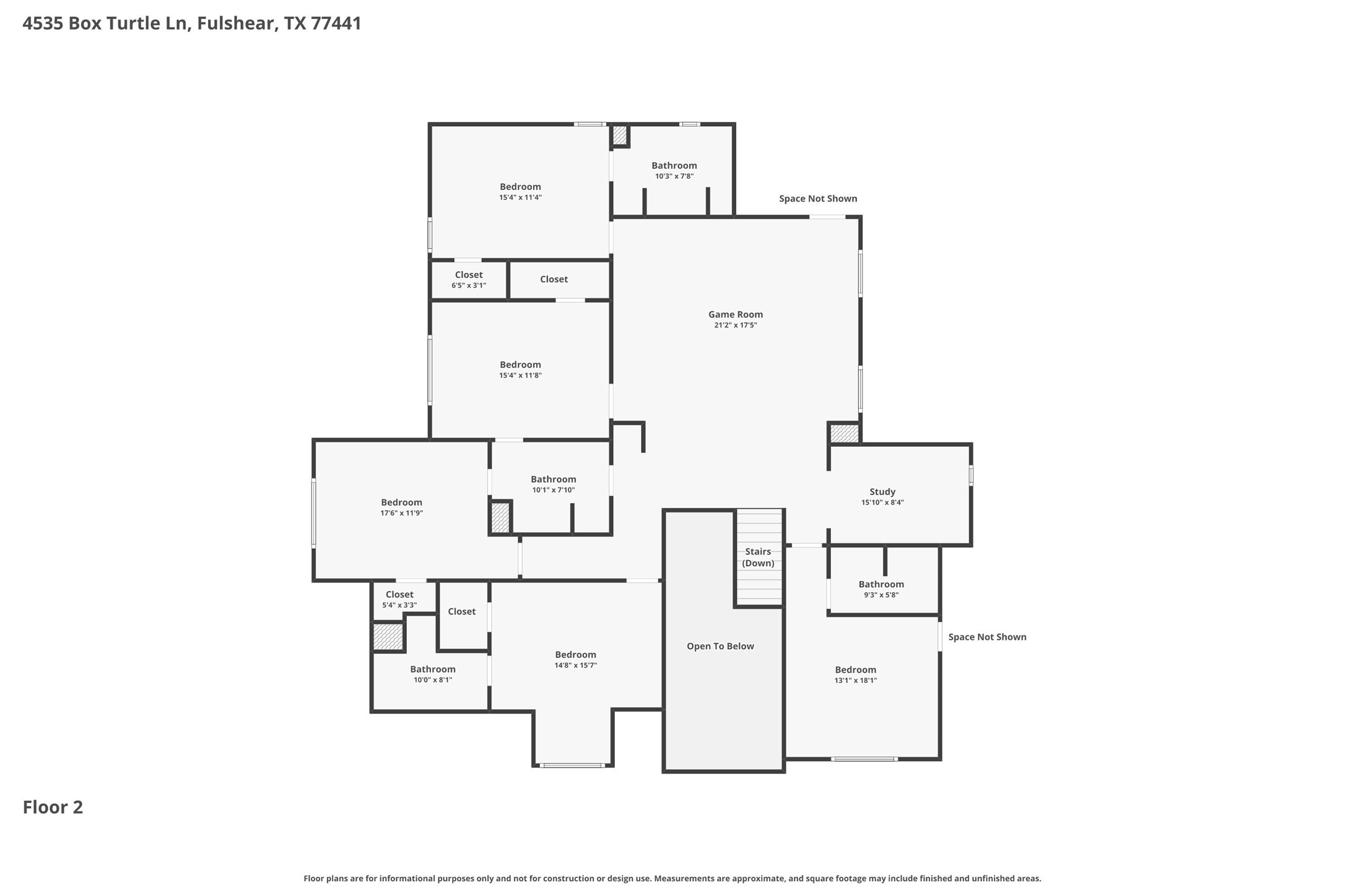 4535 Box Turtle Lane Fulshear, TX 77441 - Photo 8 of 49 Second Floor Layout
