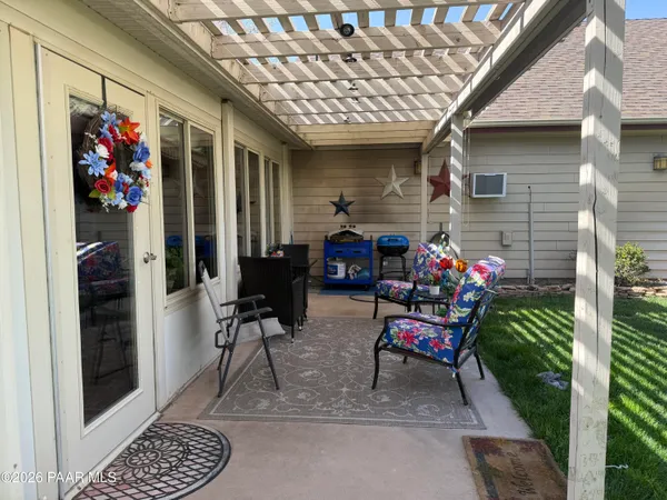 a view of backyard with green space