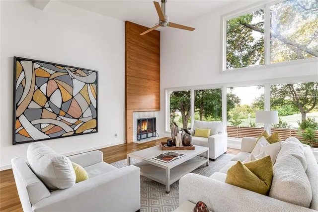 a living room with furniture