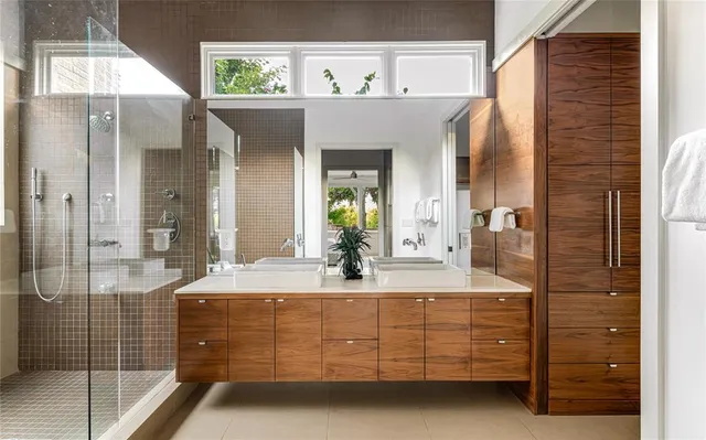 a view of bathroom with shower