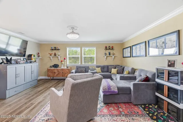 a front view of house with yard and swimming pool