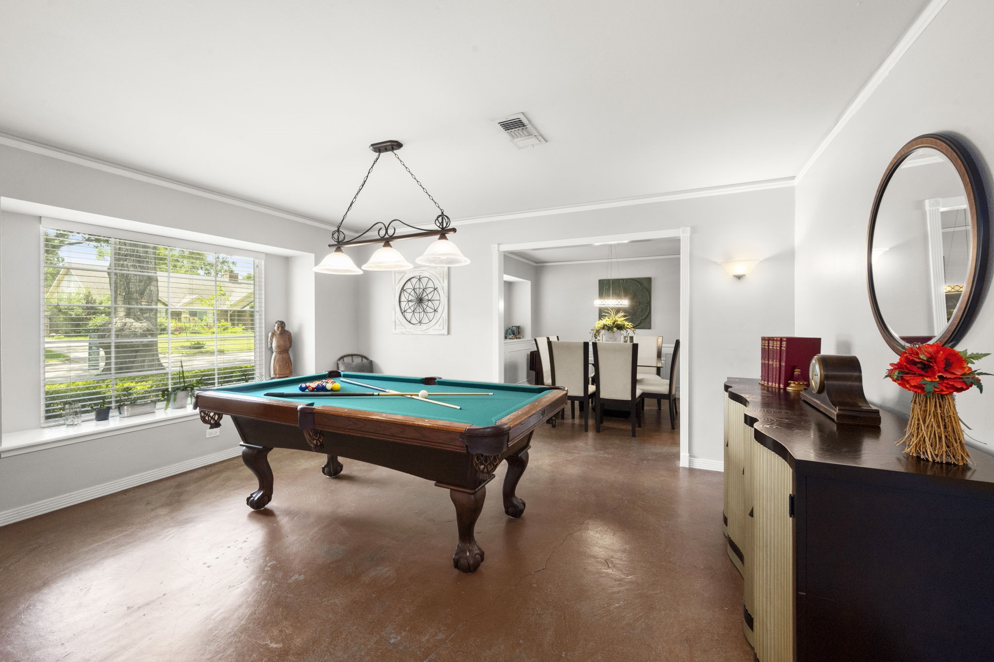 2506 Teague Road Houston, TX 77080 - Photo 6 of 33 a room with musical instrument pool table furniture wooden floor and windows